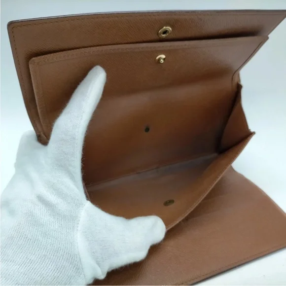 AUTH Louis Vuitton Porte Tresor Wallet Brown Monogram